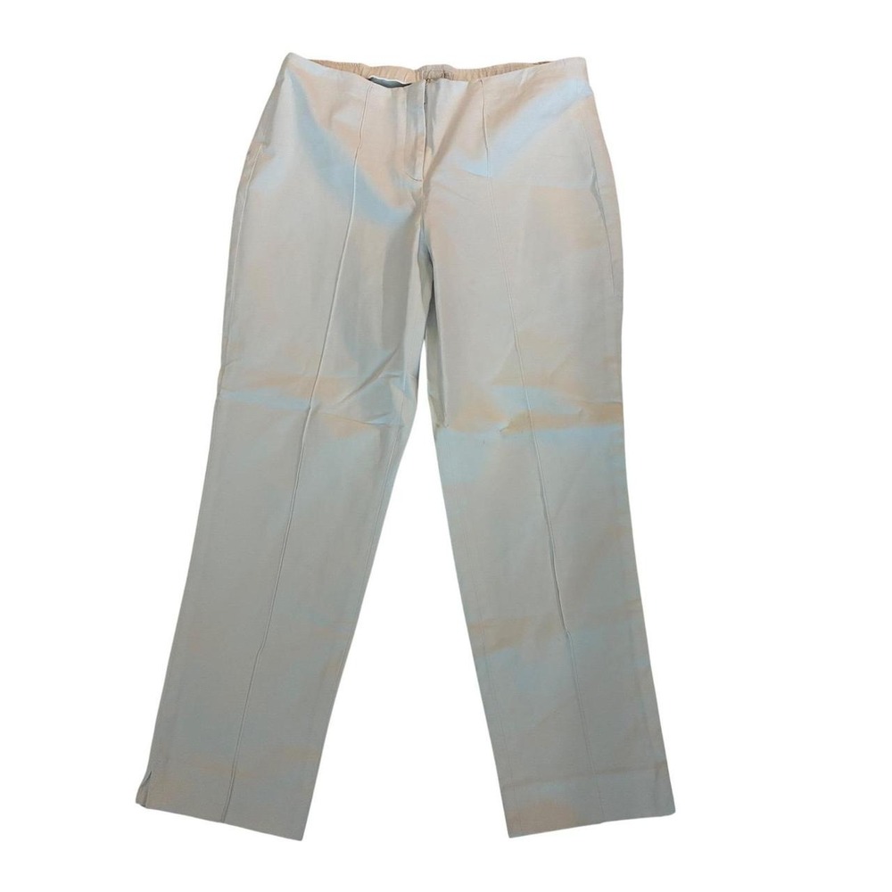 J. Jill Womens White Cotton Spandex Stretch Straight Leg Pants Size 12 WPT019281